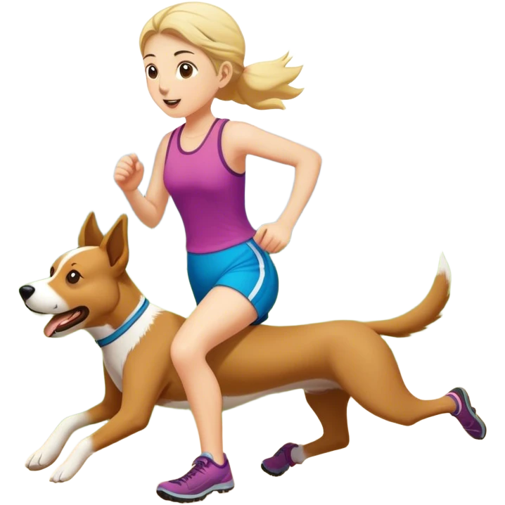 Canicross-activity-girl-runner-and-dog emoji
