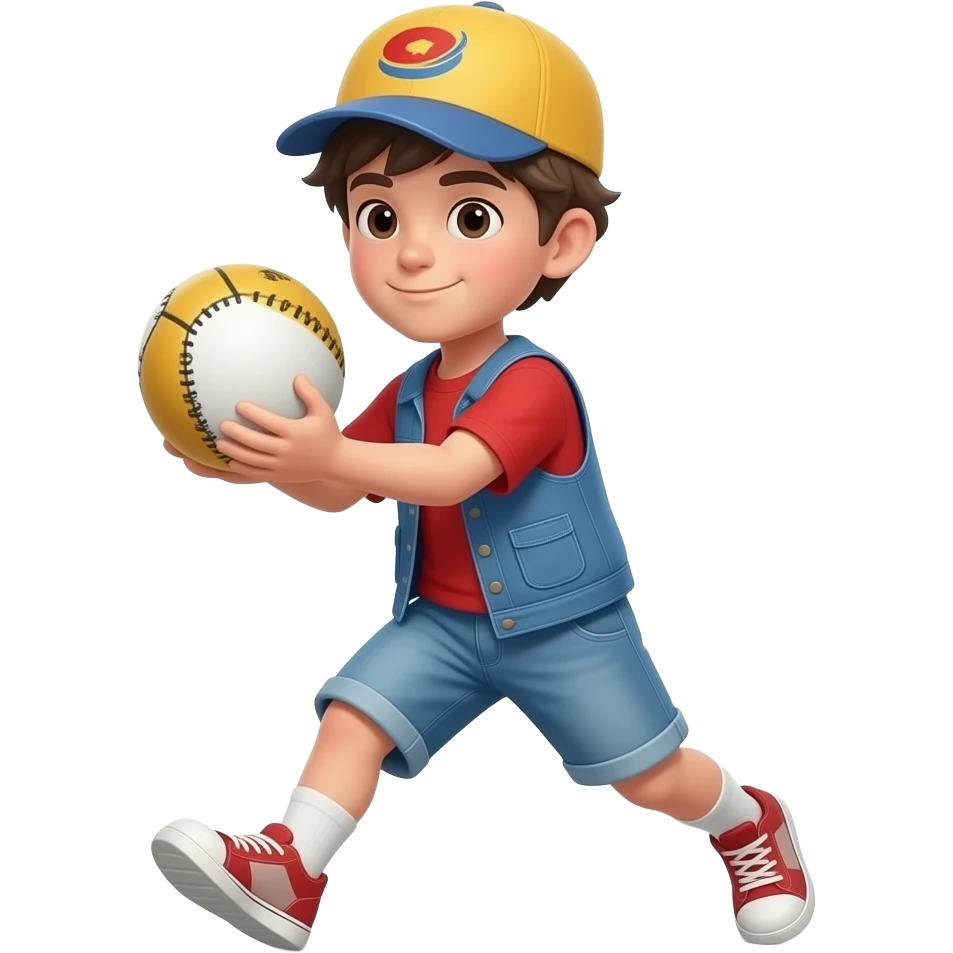 Boy threw ball. emoji