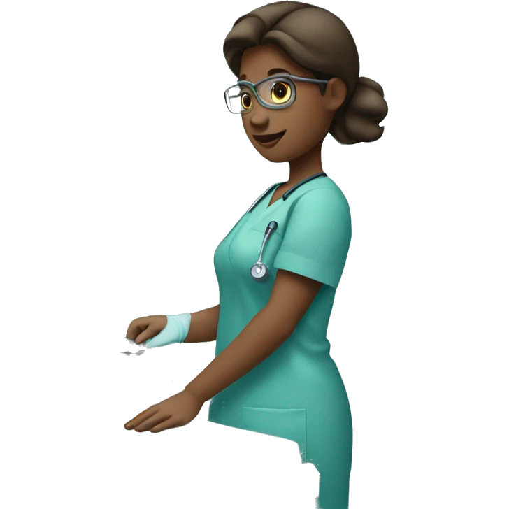 Surgeon girl operating in operating room emoji