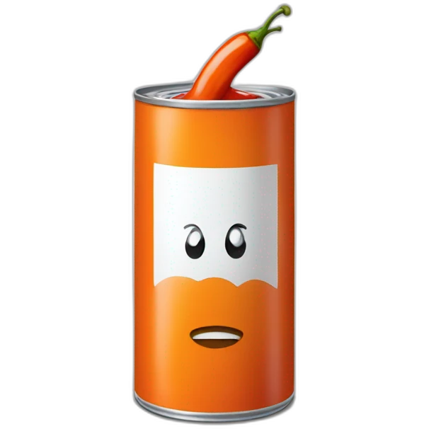 Orange Can of red chili peppers with sauce emoji