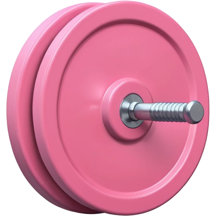 Pastel pink barbell with matching weight plates, minimal backdrop emoji