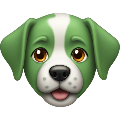 Green dog emoji