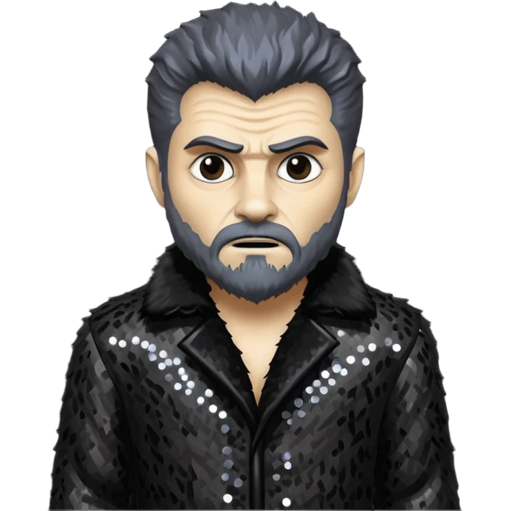 The Wolf Man from Universal Monsters with dark brown fur, black sequin outfit emoji
