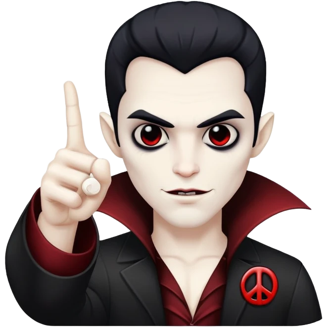 Black Vampire holding up the peace sign and his thumb  emoji