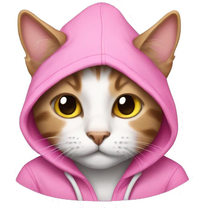 Cat in pink hoodie emoji