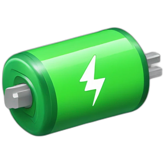 green battery with bolt emoji