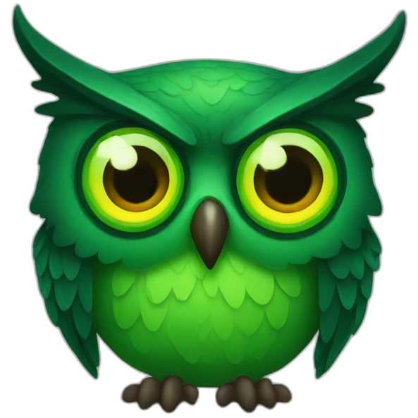 evil green owl emoji