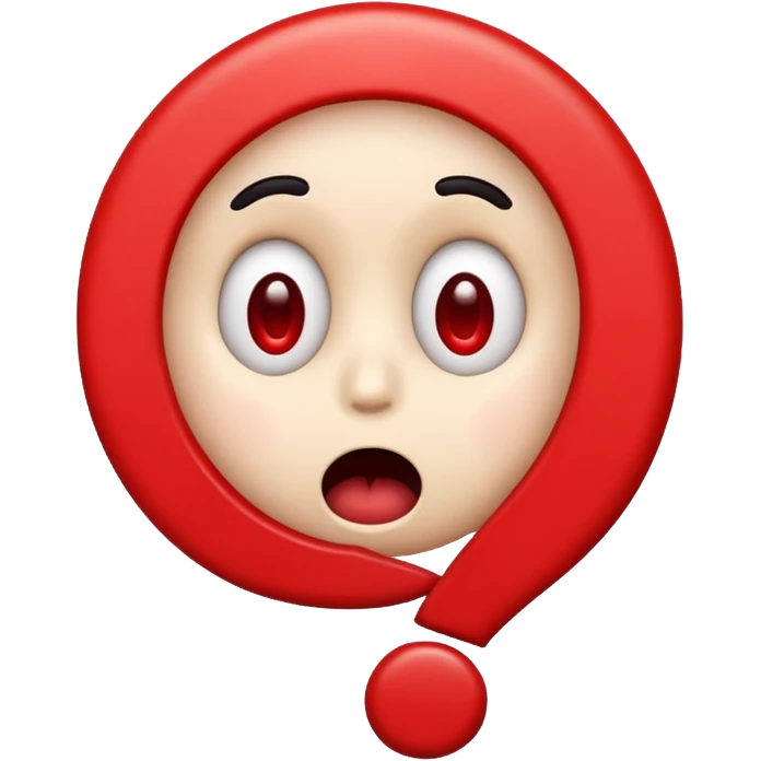 Classic emoji with a red ? and shocked face emoji