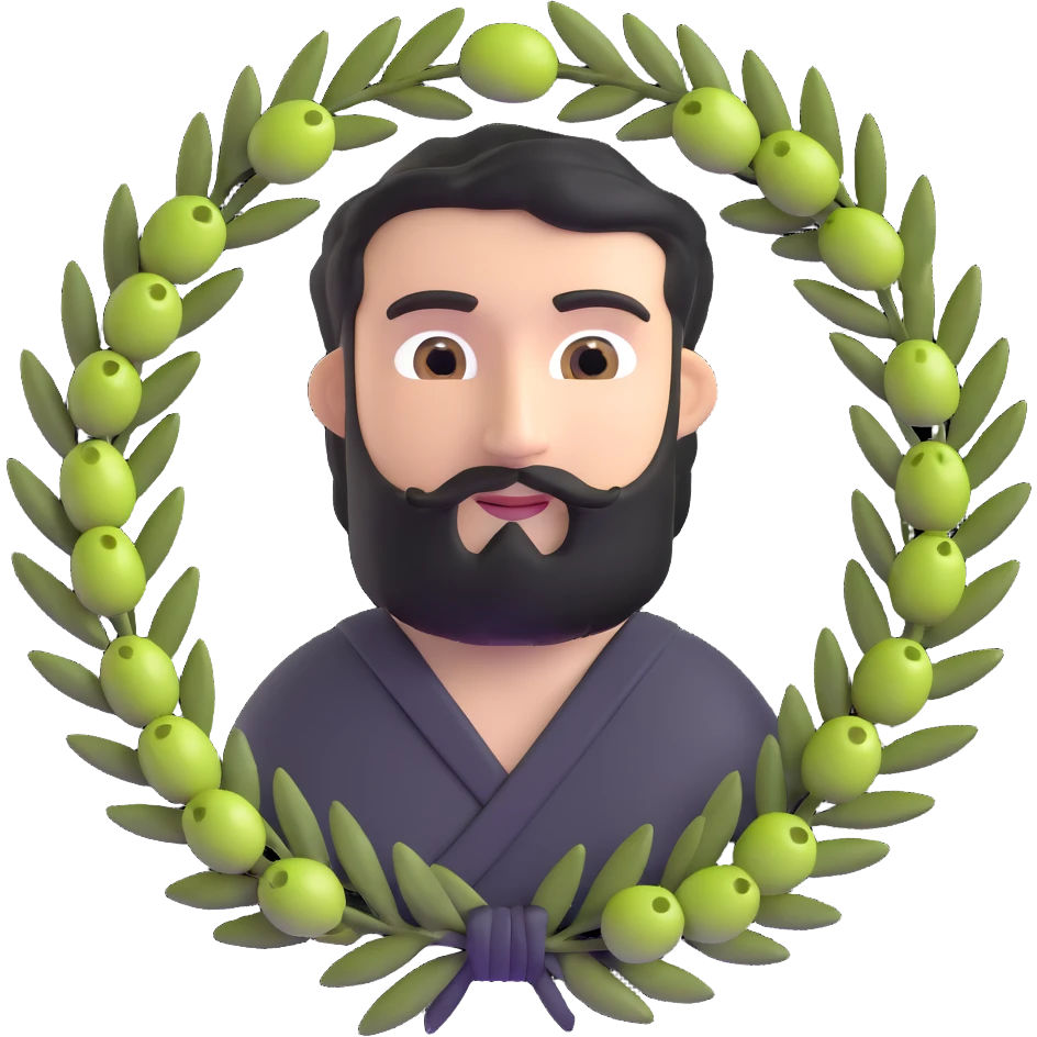 Greek person with olive wreath emoji