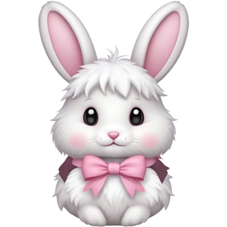 white bunny with pink bow on head emoji