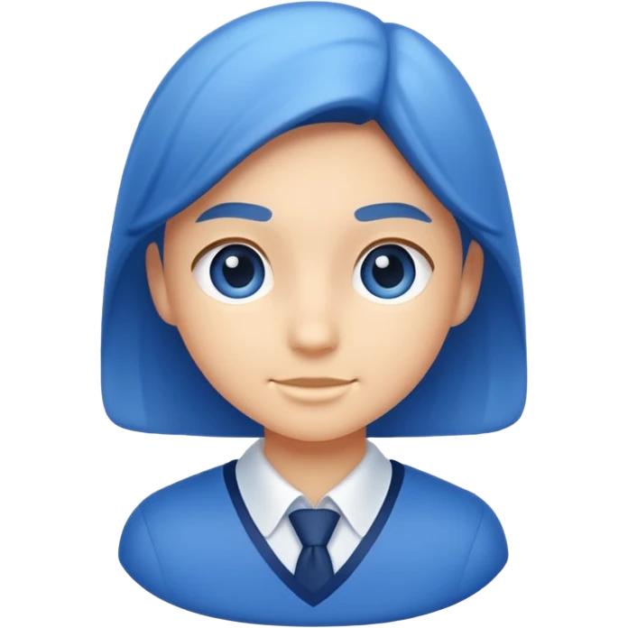 Preppy blue emoji