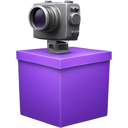 3d purple box taking photo emoji