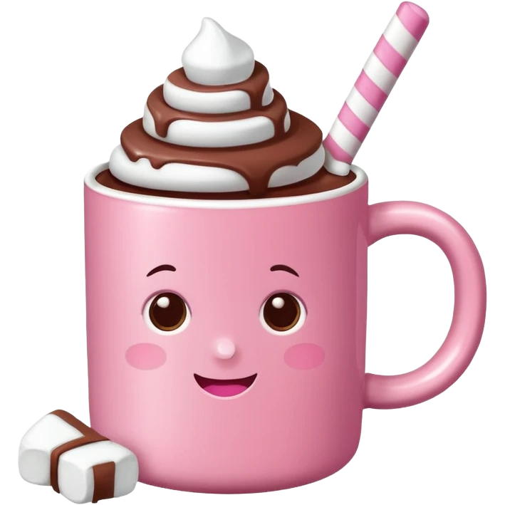 heiße Schokolade mit Marshmallows pink . Keine Gesichter  emoji