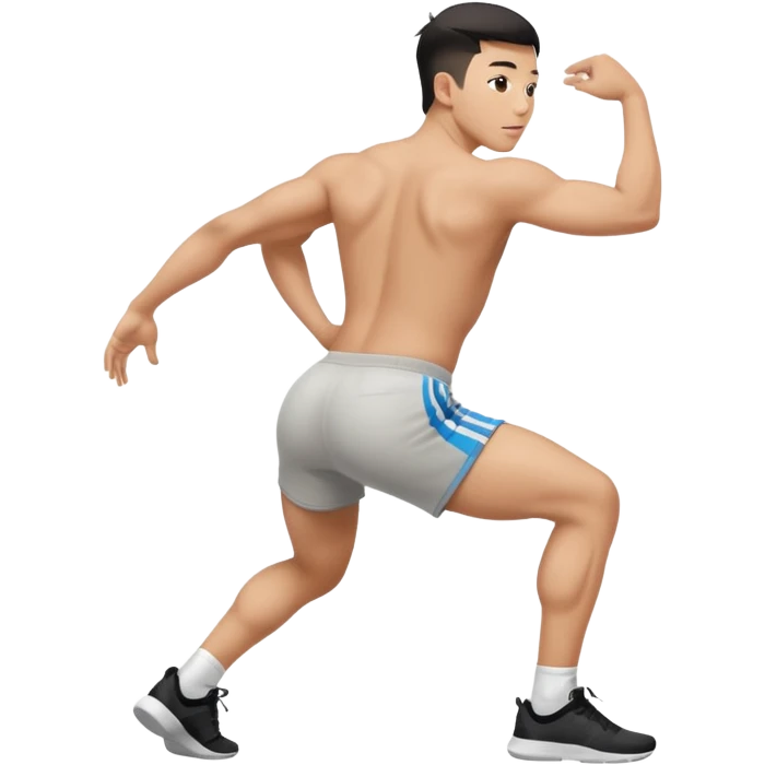 chinese man twerking from behind angle in motion  emoji