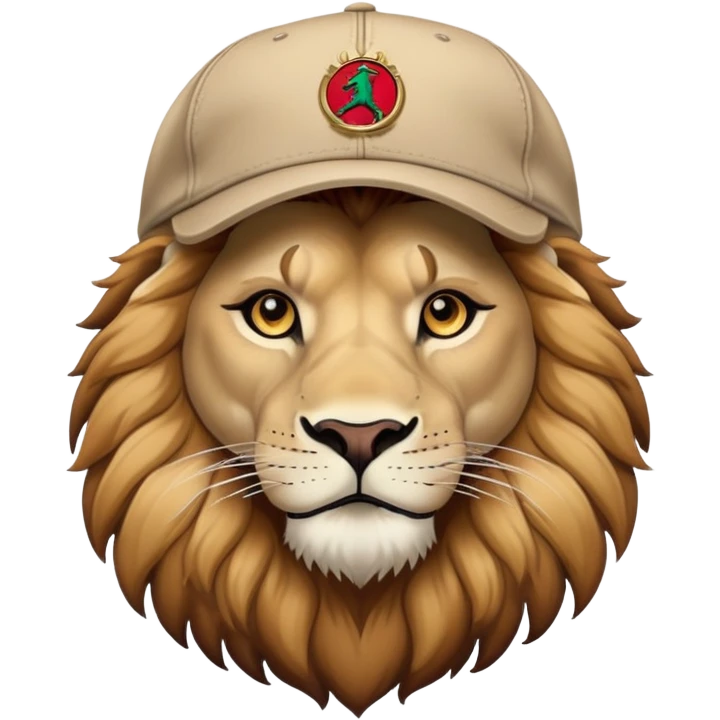 me puedes hacer un león con una gorra jordán emoji