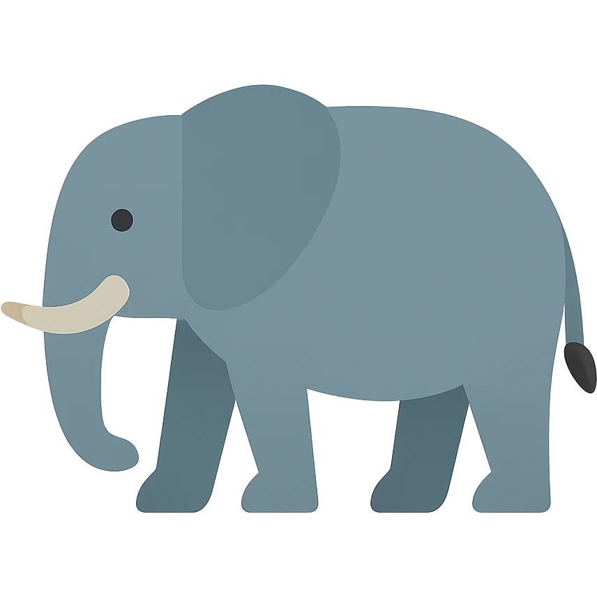 Flat design style elephant emoji