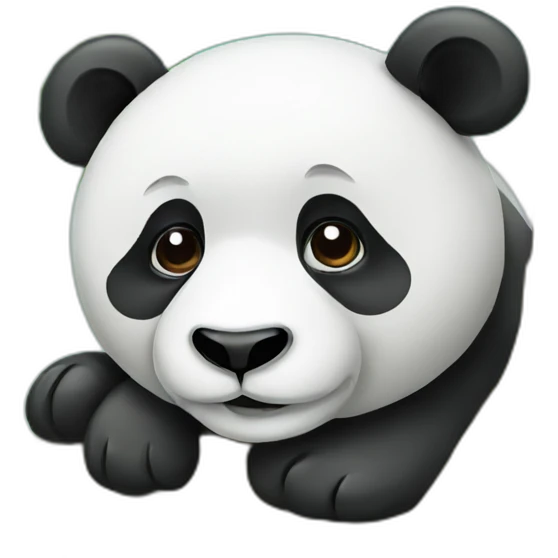 panda resting under a palm tree emoji