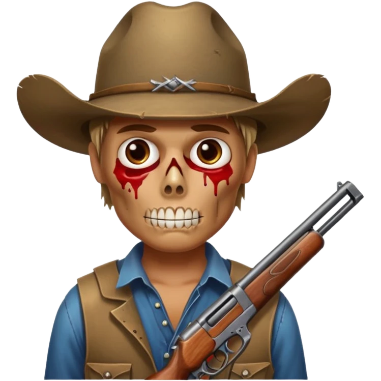 Country hick with a shotgun. From the chest to. In the style of your bleeding skull art emoji