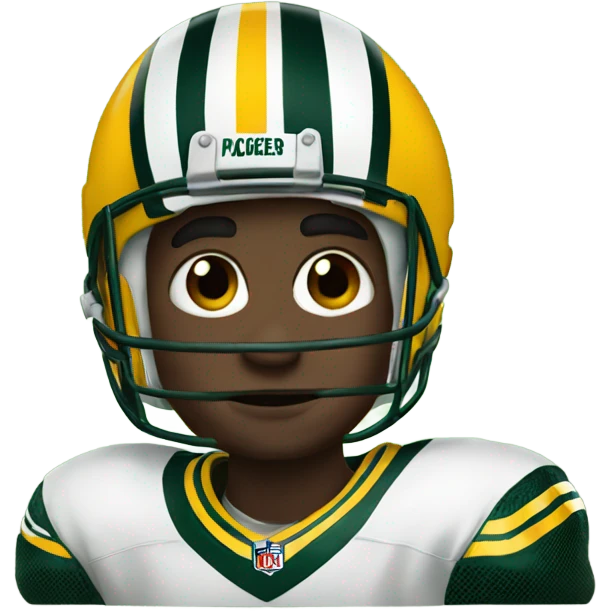 Boy in Packers football helmet emoji