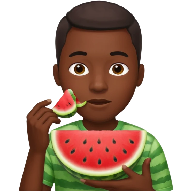 Black man eating watermelon  emoji