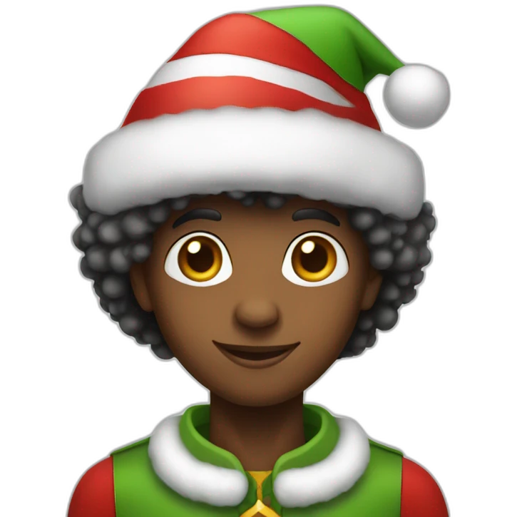 Afro-American-Christmas-Elf emoji