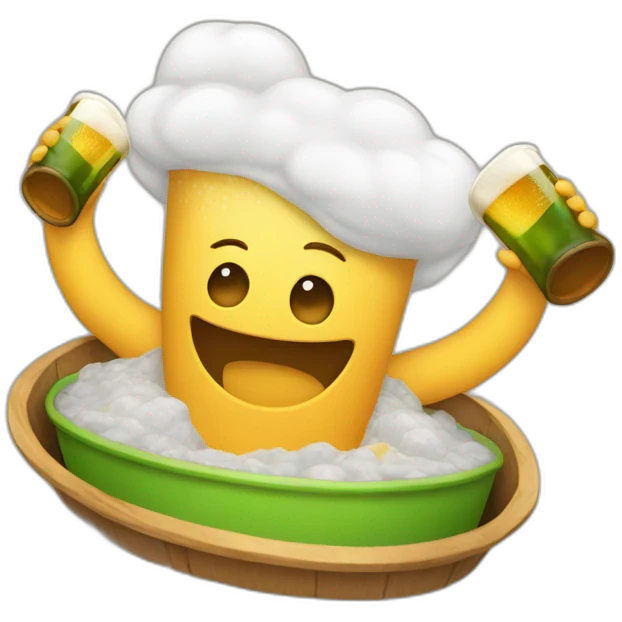 holding a tray with beer in it emoji