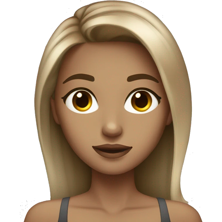 glamorous girl with light brown hair and light eyes emoji