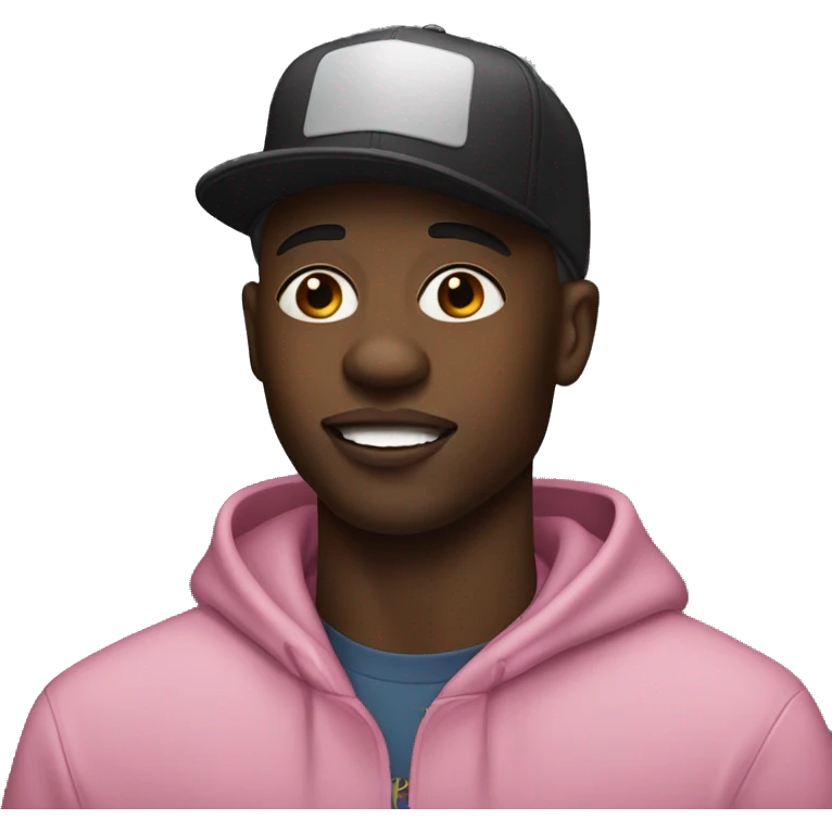 A black man that looks like dababy with a cap flipped to the side emoji