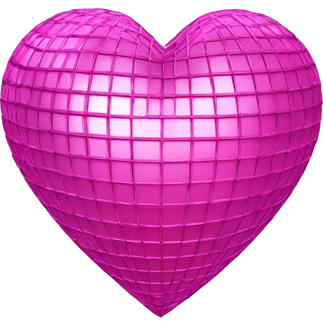 Pink disco ball heart emoji