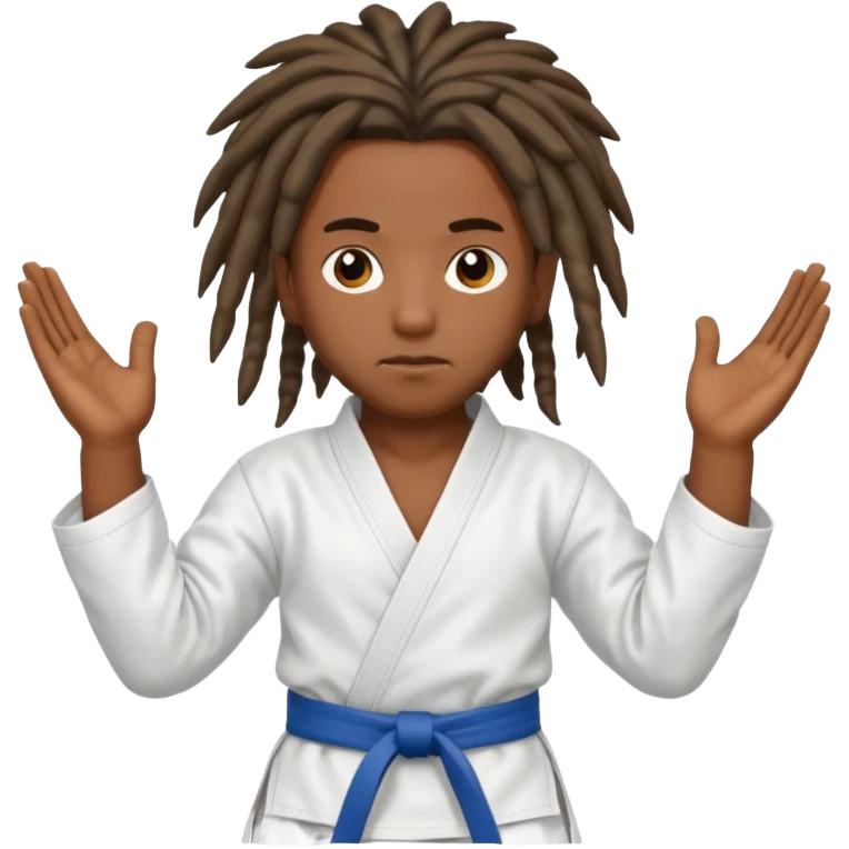 karate kids, dark skin, dreadlocks emoji