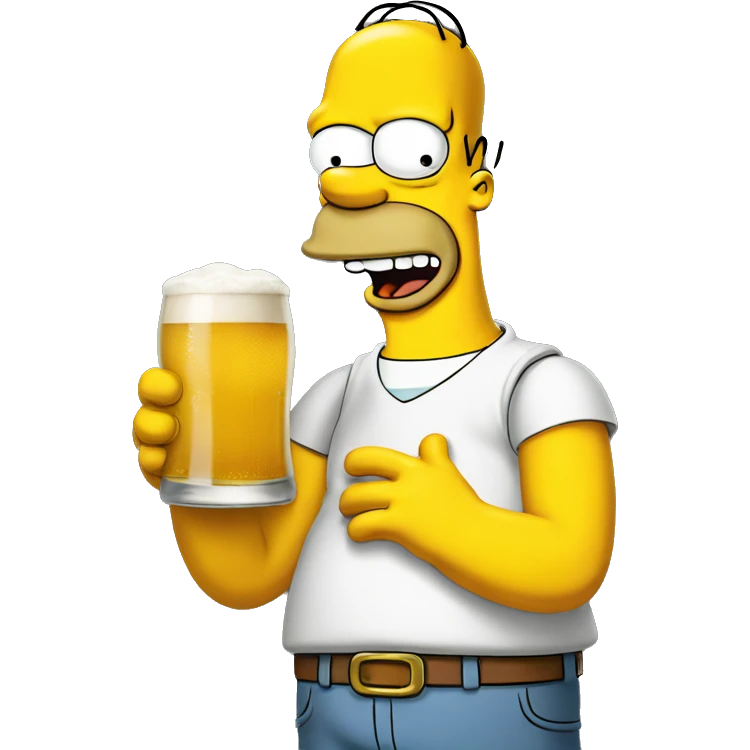 Homer simpson drink a beer emoji