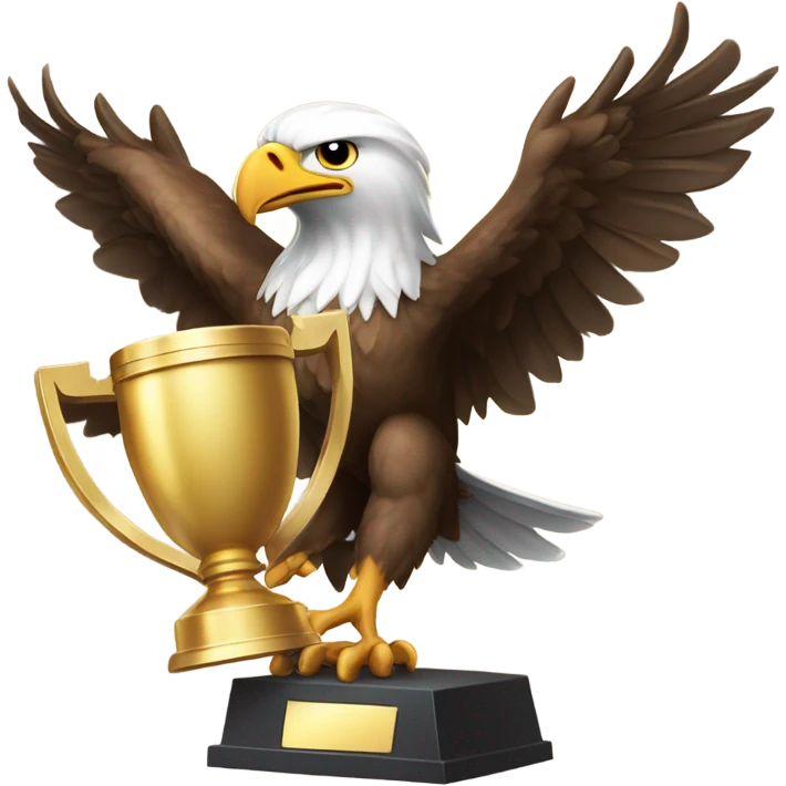 Eagle flying with a trophy  emoji