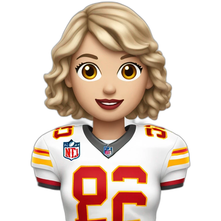 taylor swift in nfl chiefs jersey emoji