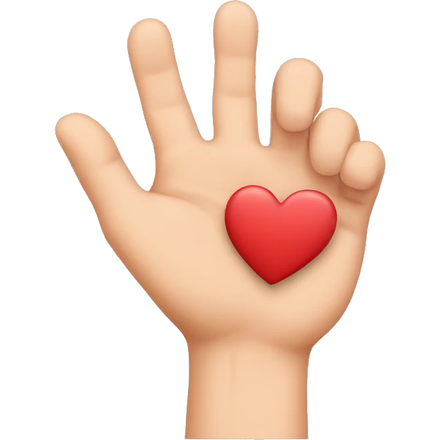 Hand holding a heart emoji