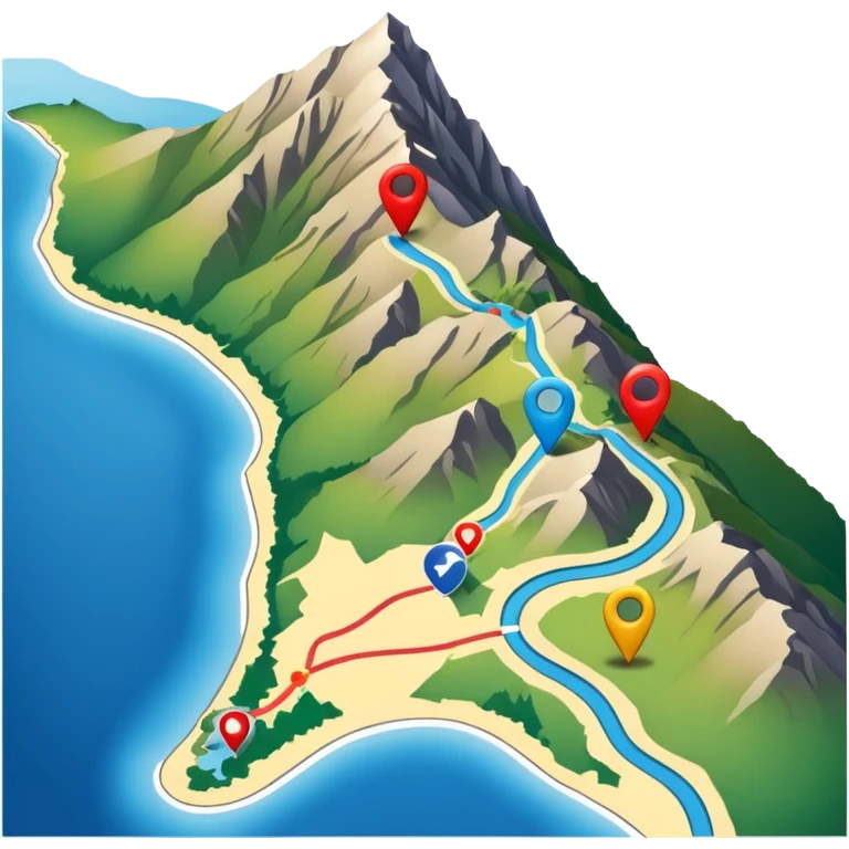 gps pin locaters on a wider range of map - buller nz emoji