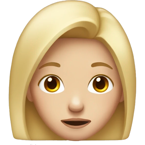 Blonde girl embarrassed with red face emoji
