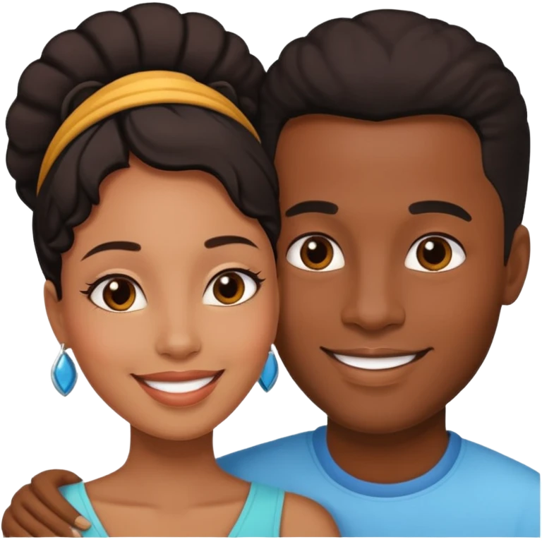 romantic and smiling black couple emoji