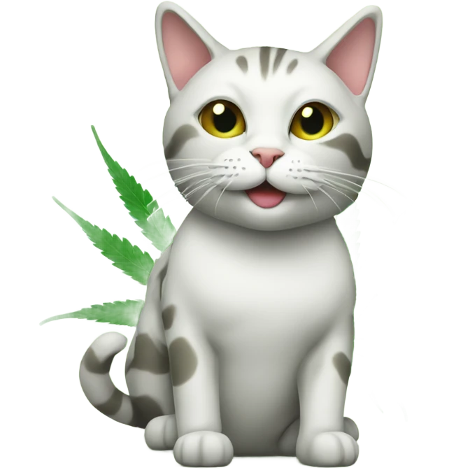 cat with cannabis leaf emoji
