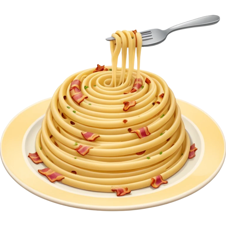Spiral pasta in carbonara sauce emoji