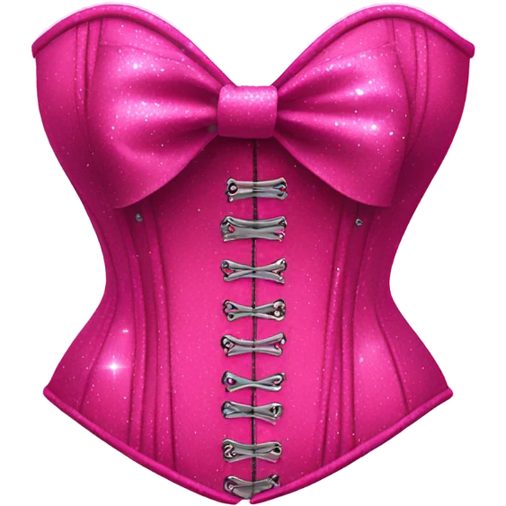 Hot pink corset top with glitter and huge bows  emoji