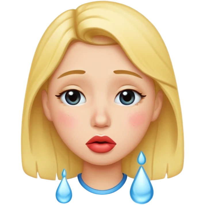 Kissy face with tears emoji