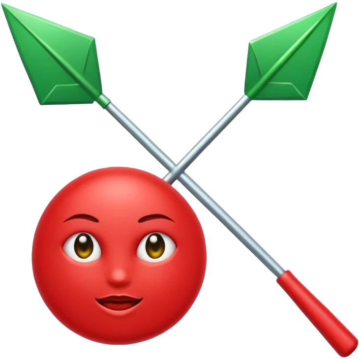 Tag vermelha com uma flecha pra cima verde do lado emoji