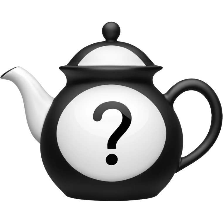teapot emoji, question mark symbol on the side emoji