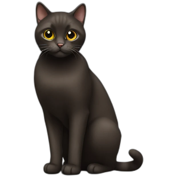 dark brown british cat emoji