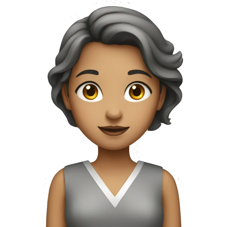 girl in a gray dress with road markings emoji