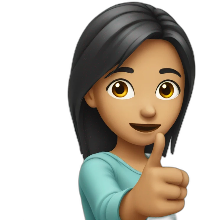 girl pointing finger emoji