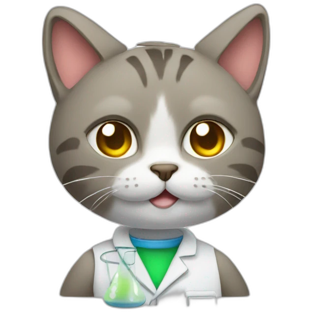 Cat doing chemistry emoji