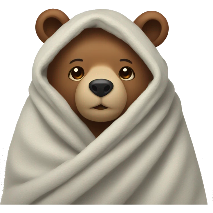 bear cozy in blanket emoji