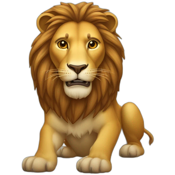Un lion sur une lionne emoji