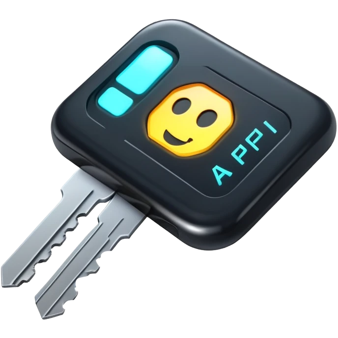 digital api key with code emoji